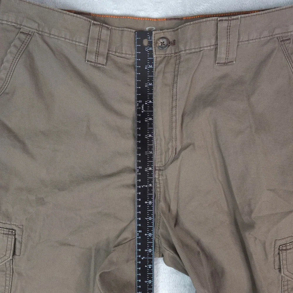 Eddie Bauer Cargo Shorts Mens 38x12 Brown Ripstop Cotton Outdoor Utility Fishing